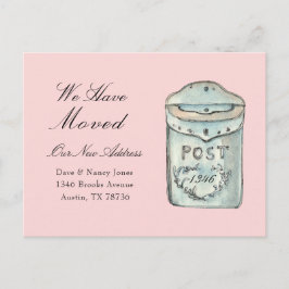 メールボックスの水彩新しいホーム移動はがき ポストカード