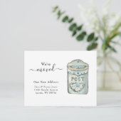 メールボックスの水彩新しいホーム移動はがき ポストカード (スタンド正面)