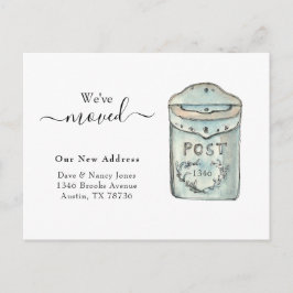 メールボックスの水彩新しいホーム移動はがき ポストカード