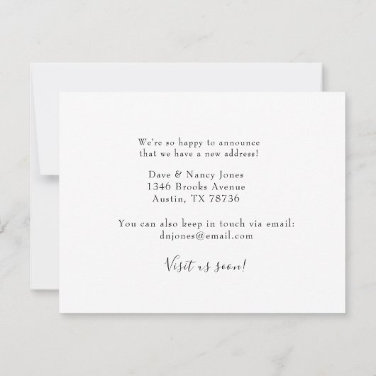 メールボックスの水彩新しいホーム移動 ノートカード (裏面)