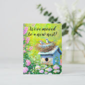 メールボックスの鳥の巣の新しいホーム移動アナウンス ポストカード (スタンド正面)