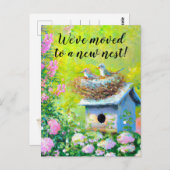 メールボックスの鳥の巣の新しいホーム移動アナウンス ポストカード (正面/裏面)