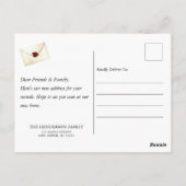 メールボックスの鳥の巣の新しいホーム移動アナウンス ポストカード (裏面)