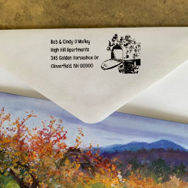 メールボックスイラストレーション差出人住所インクスタンプ ラバースタンプ