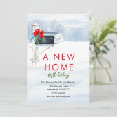 メールボックスウォーターカラー新しいホームウィンタームービング 招待状 (スタンド正面)