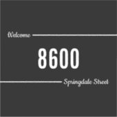 メールボックスデカールの白黒の名前/通りアドレス シール (正面)