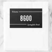 メールボックスデカールの白黒ウェルカム通りアドレス 長方形シール (バッグ)