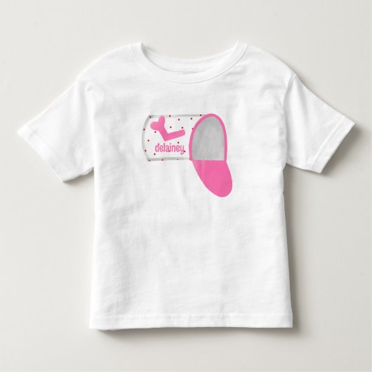 メールボックスバレンタインデー水玉模様女子 トドラーTシャツ (正面)