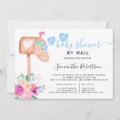 メールボックスフローラの水彩ベビーシャワー（メール別） 招待状 (正面)