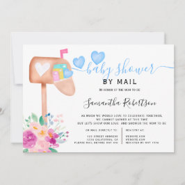 メールボックスフローラの水彩ベビーシャワー（メール別） 招待状
