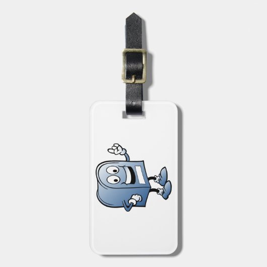 メールボックスマスコットハッピーブルー郵便キャラクター ラゲッジタグ (正面縦)