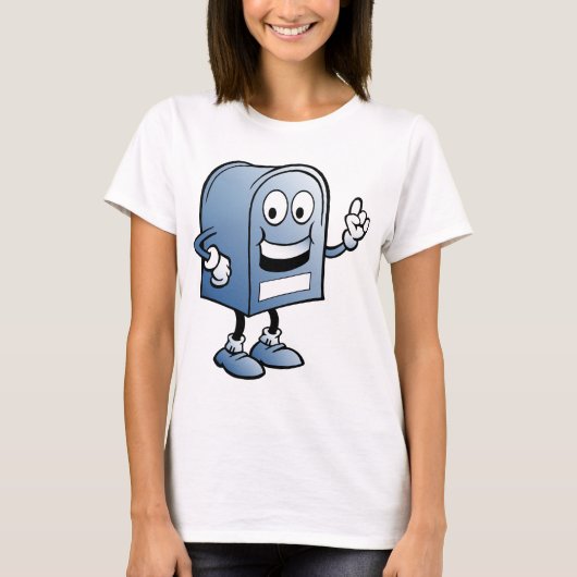 メールボックスマスコットハッピーブルー郵便キャラクター Tシャツ (正面)