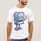 メールボックスマスコットハッピーブルー郵便キャラクター Tシャツ (正面)