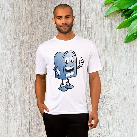 メールボックスマスコットハッピーブルー郵便キャラクター Tシャツ