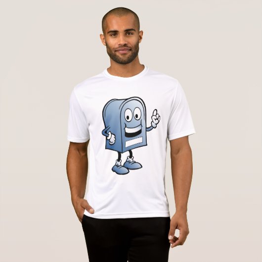 メールボックスマスコットハッピーブルー郵便キャラクター Tシャツ (正面フル)