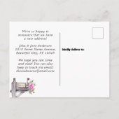 メールボックスモダンフローラ水の色の新しいホーム移動 案内ポストカード (裏面)