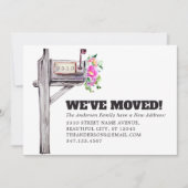 メールボックスモダンフローラ水の色の新しいホーム移動 案内状 (正面)