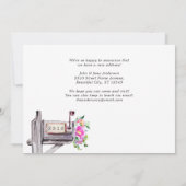 メールボックスモダンフローラ水の色の新しいホーム移動 案内状 (裏面)