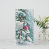 メールボックス上のヴィンテージクリスマスリス シーズンカード (スタンド正面)