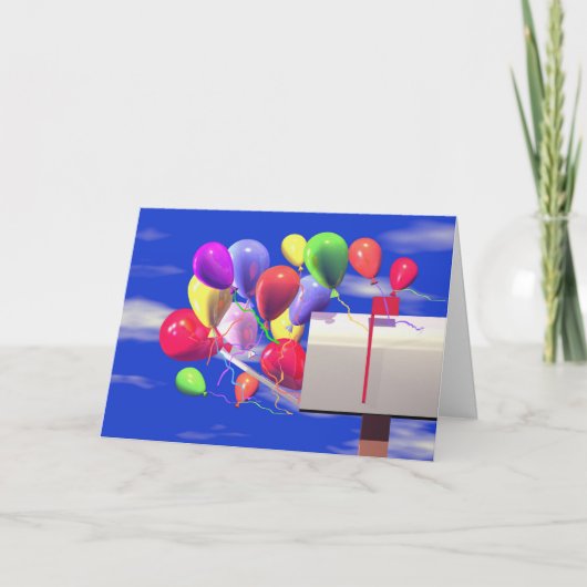 メールボックス内の誕生日バルーン カード (正面)