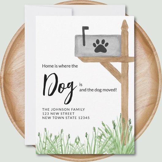 メールボックス引っ越しましたの犬の移動アナウンス 案内状
