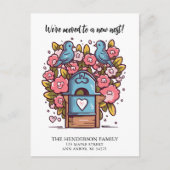 メールボックス愛の鳥の新しい家の移動のお知らせ ポストカード (正面)