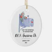 メールボックス私たちの初めてのクリスマスは新しい家で セラミックオーナメント (右)