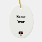 メールマンブラックシルエットクリスマスオーナメント セラミックオーナメント (裏面)