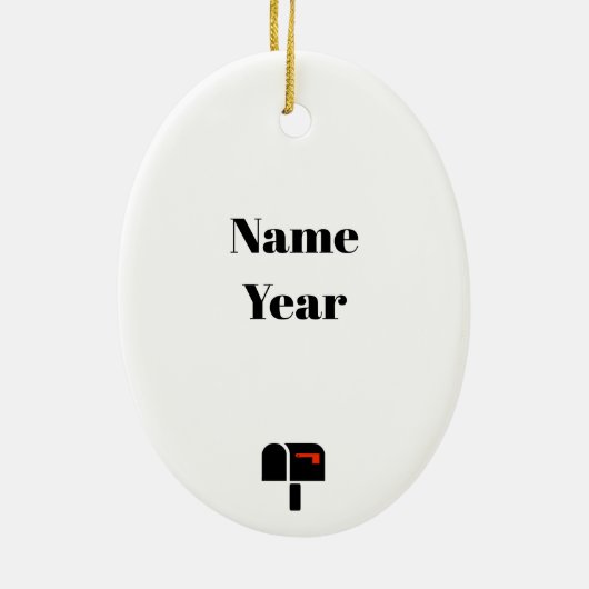 メールマンブラックシルエットクリスマスオーナメント セラミックオーナメント (裏面)