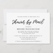 メールモダンタイポグラフィブライダルシャワー 招待状 (裏面)