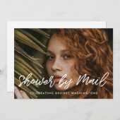 メールモダンタイポグラフィブライダルシャワー 招待状 (正面/裏面)