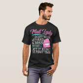 メールレディがんばれ 面白い 郵便局員 メール Tシャツ (正面フル)