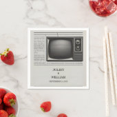 メールヴィンテージ支払い古いレトロ結婚新聞 スタンダードカクテルナプキン (インサイチュ)