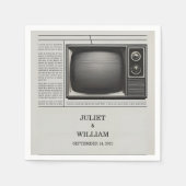 メールヴィンテージ支払い古いレトロ結婚新聞 スタンダードカクテルナプキン (正面)