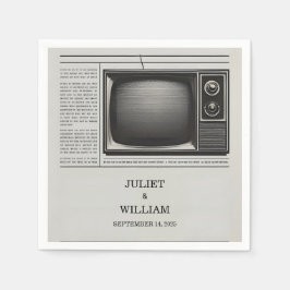 メールヴィンテージ支払い古いレトロ結婚新聞 スタンダードカクテルナプキン