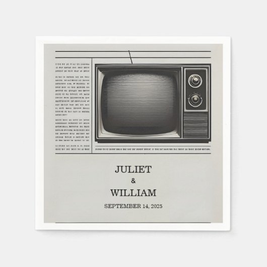 メールヴィンテージ支払い古いレトロ結婚新聞 スタンダードカクテルナプキン (正面)