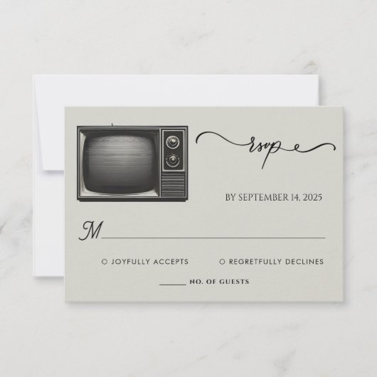 メールヴィンテージ支払い古いレトロ結婚新聞 出欠カード (正面)