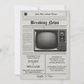 メールヴィンテージ支払い古いレトロ結婚新聞 招待状 (正面)