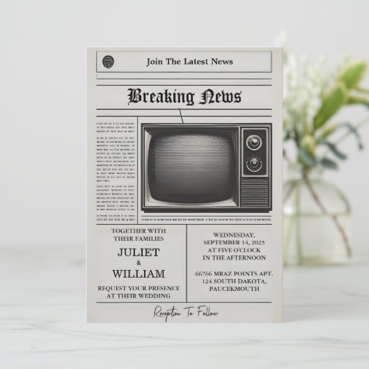 メールヴィンテージ支払い古いレトロ結婚新聞 招待状 (スタンド正面)