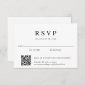 メール伝統的インとQRコード結婚式RSVP エンクロージャーカード (正面/裏面)
