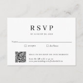 メール伝統的インとQRコード結婚式RSVP エンクロージャーカード (正面)