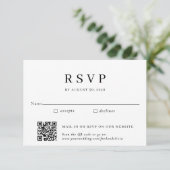 メール伝統的インとQRコード結婚式RSVP エンクロージャーカード (スタンド正面)