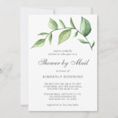 メール式緑の赤ちゃんシャワ男女兼用ー素朴 招待状 (正面)