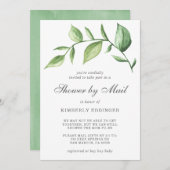 メール式緑の赤ちゃんシャワ男女兼用ー素朴 招待状 (正面/裏面)