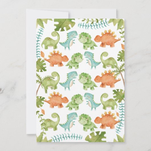 メール恐竜の赤ちゃんシャワー 招待状 (裏面)