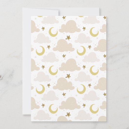 メール招待でキラキラ光る小さな星の赤ちゃんシャワー 招待状 (裏面)