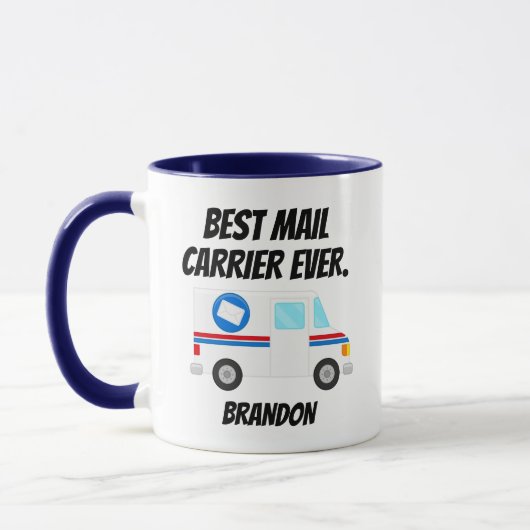 メール最高のキャリアEver Mail Truck Personal Mailman マグカップ (左)