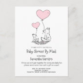 メール母によるベビーシャワーとベビーウッドランドキツネ インビテーションポストカード (正面)