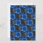 メール王室のによる青、黒、銀のフローラシャワー 招待状 (裏面)