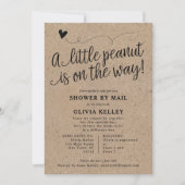 メール素朴、小さなピーナッツ、クラフトで赤ちゃんシャワー 招待状 (正面)